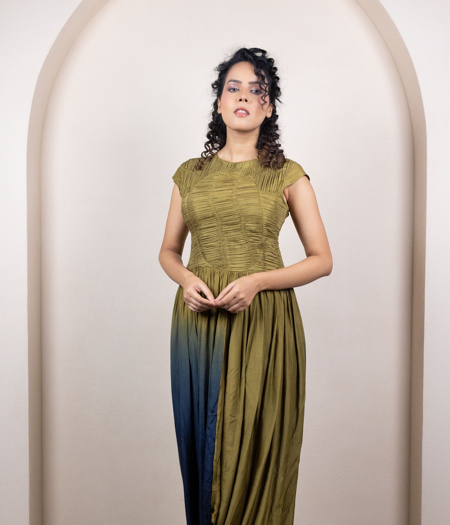 Ombre Draped Dress