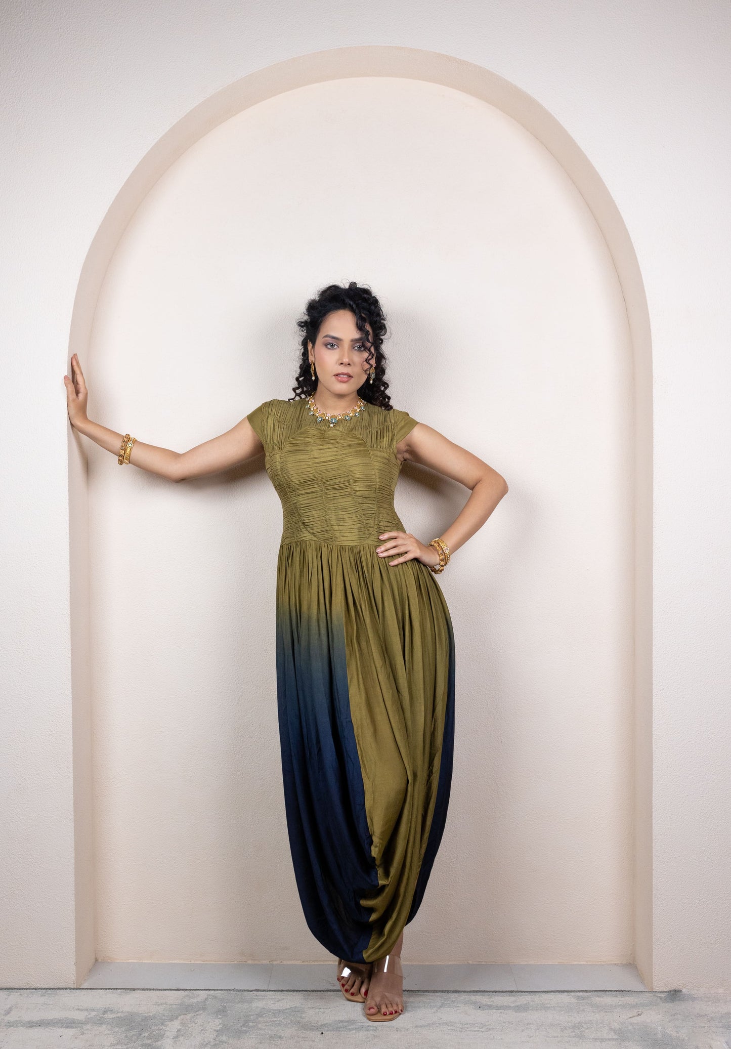 Ombre Draped Dress