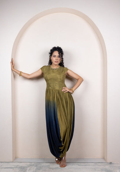 Ombre Draped Dress