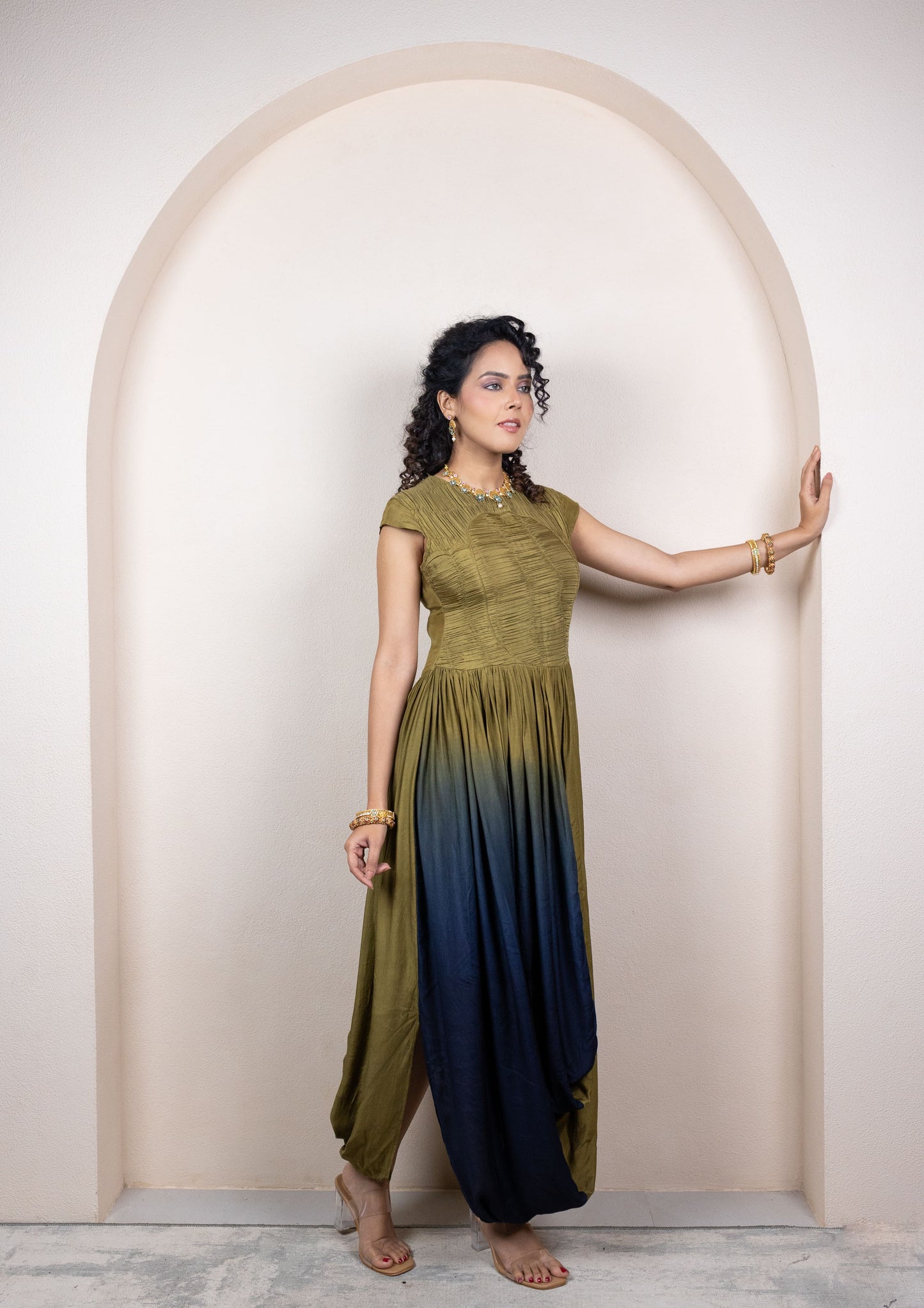 Ombre Draped Dress