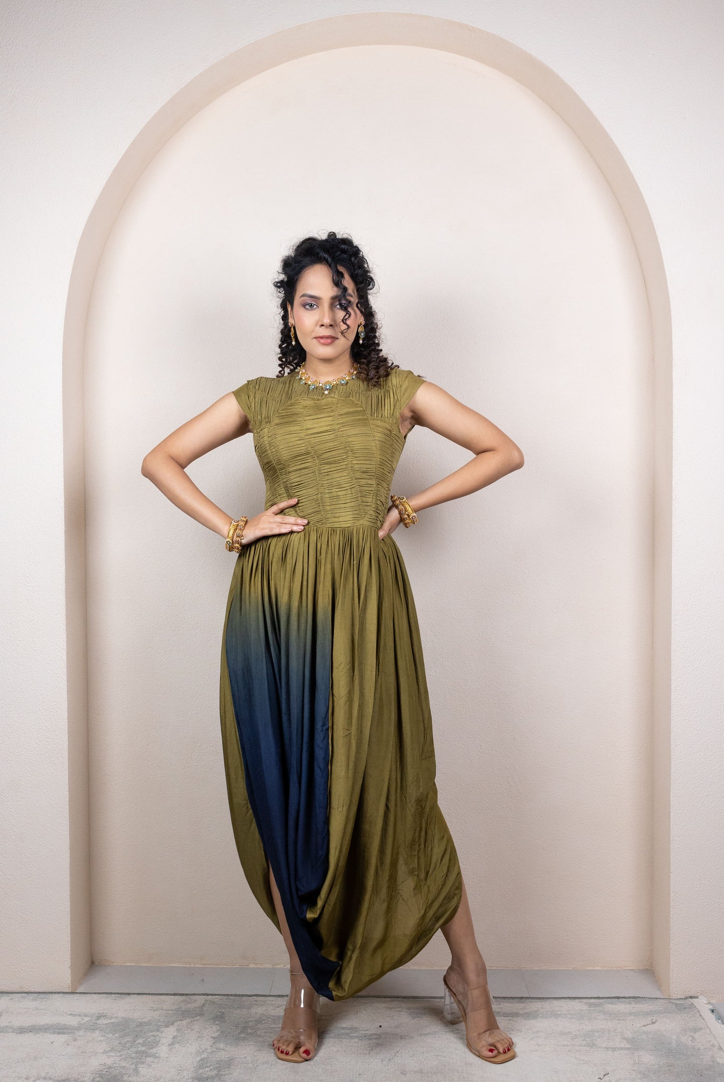 Ombre Draped Dress