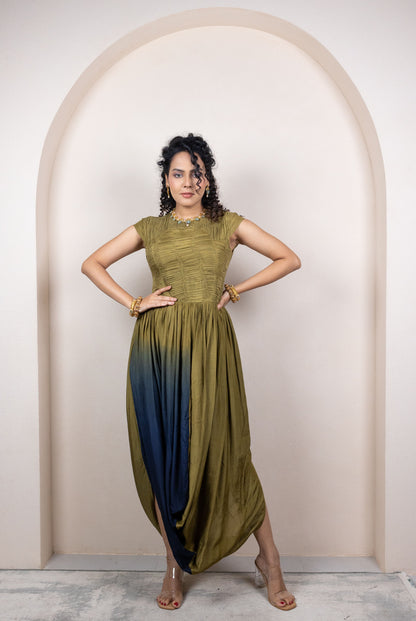 Ombre Draped Dress