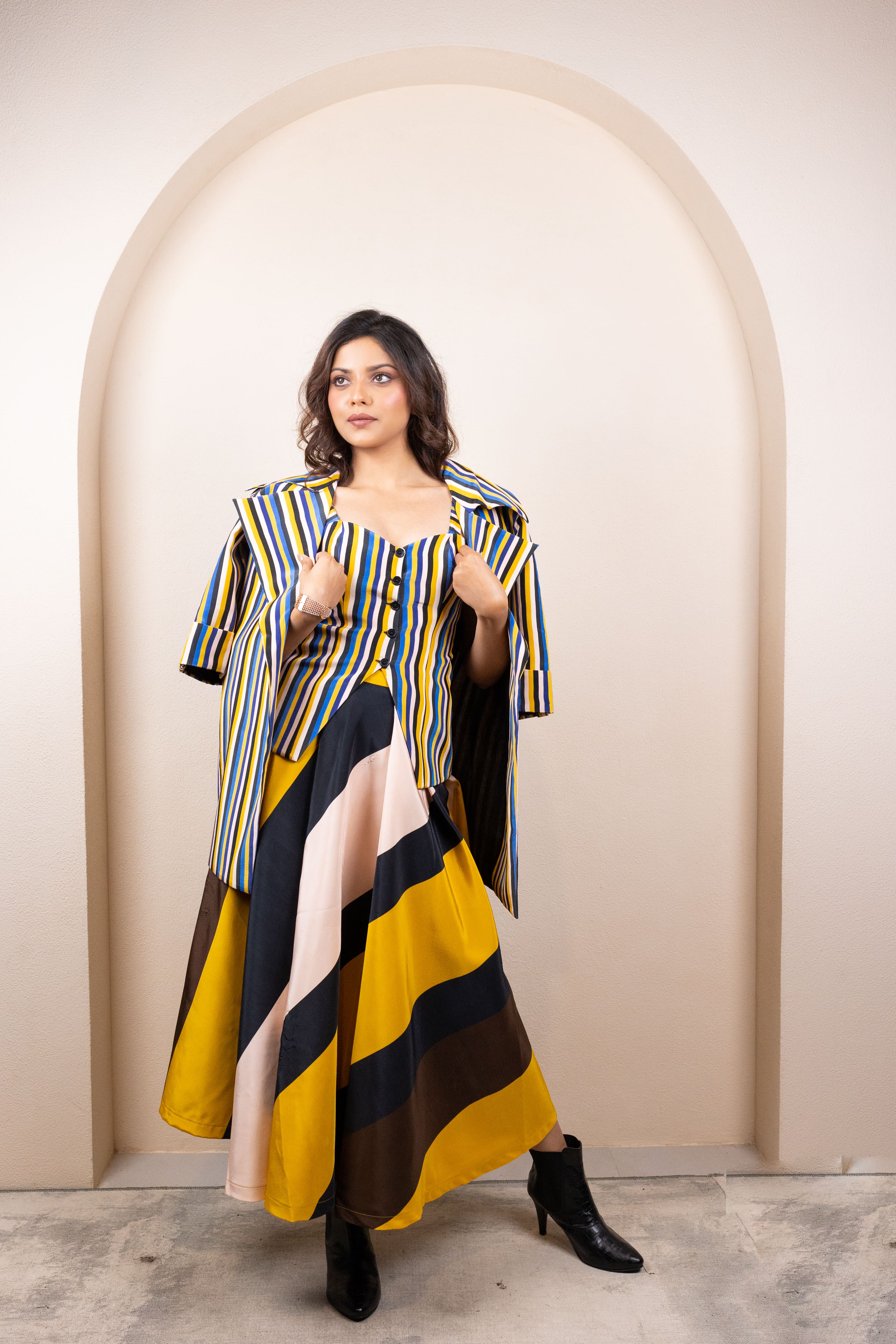 Striped Co-ord with Jacket