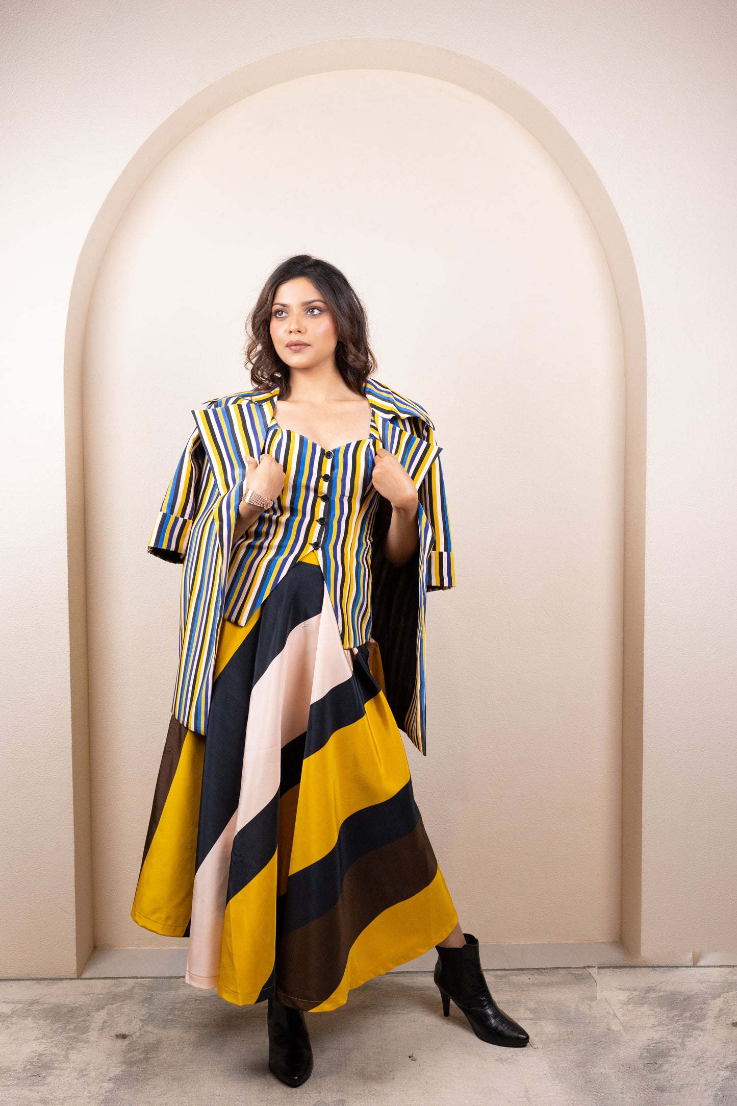 Striped Co-ord with Jacket