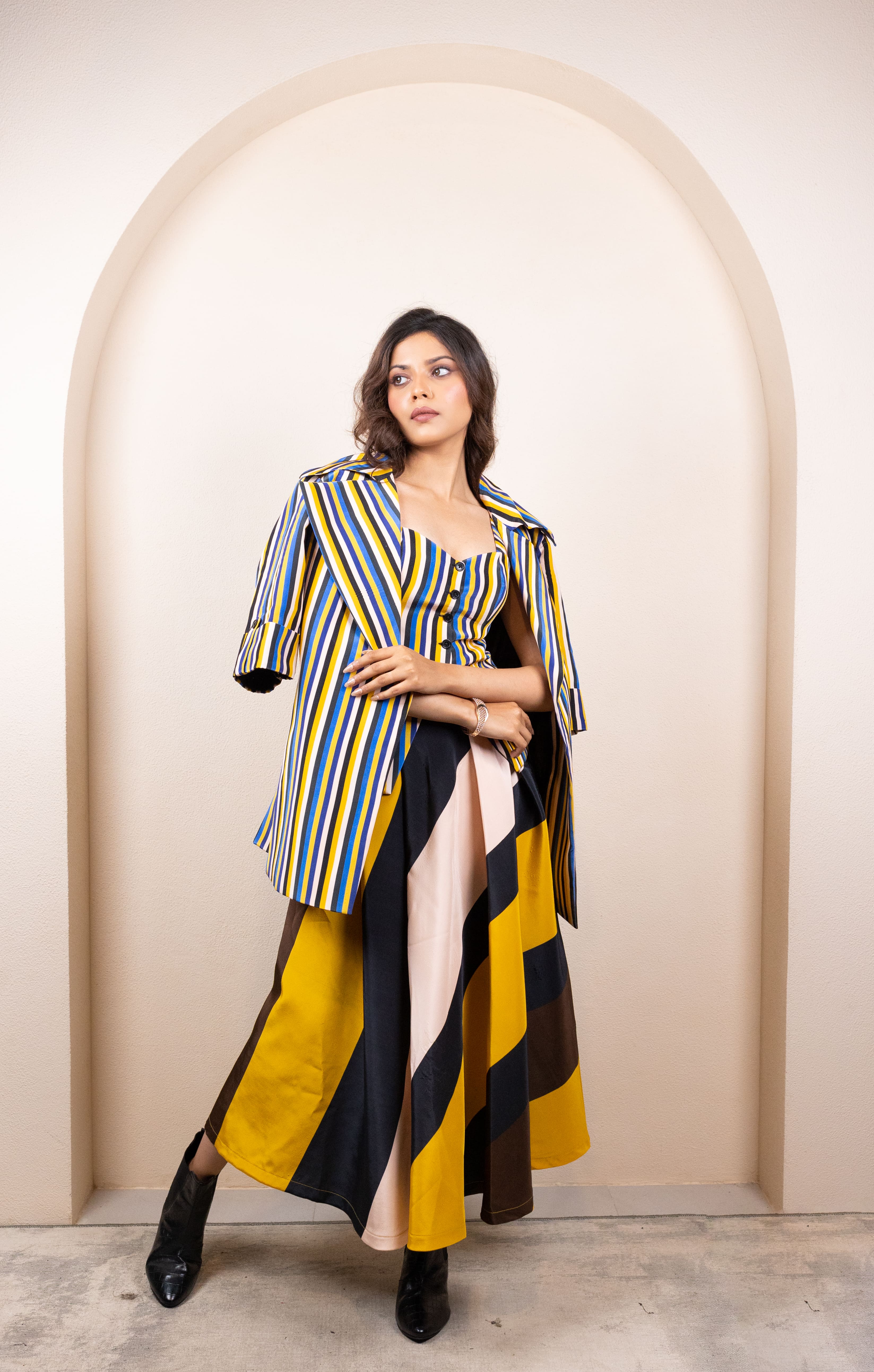 Striped Co-ord with Jacket