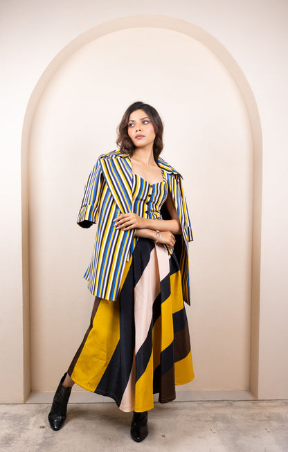 Striped Co-ord with Jacket