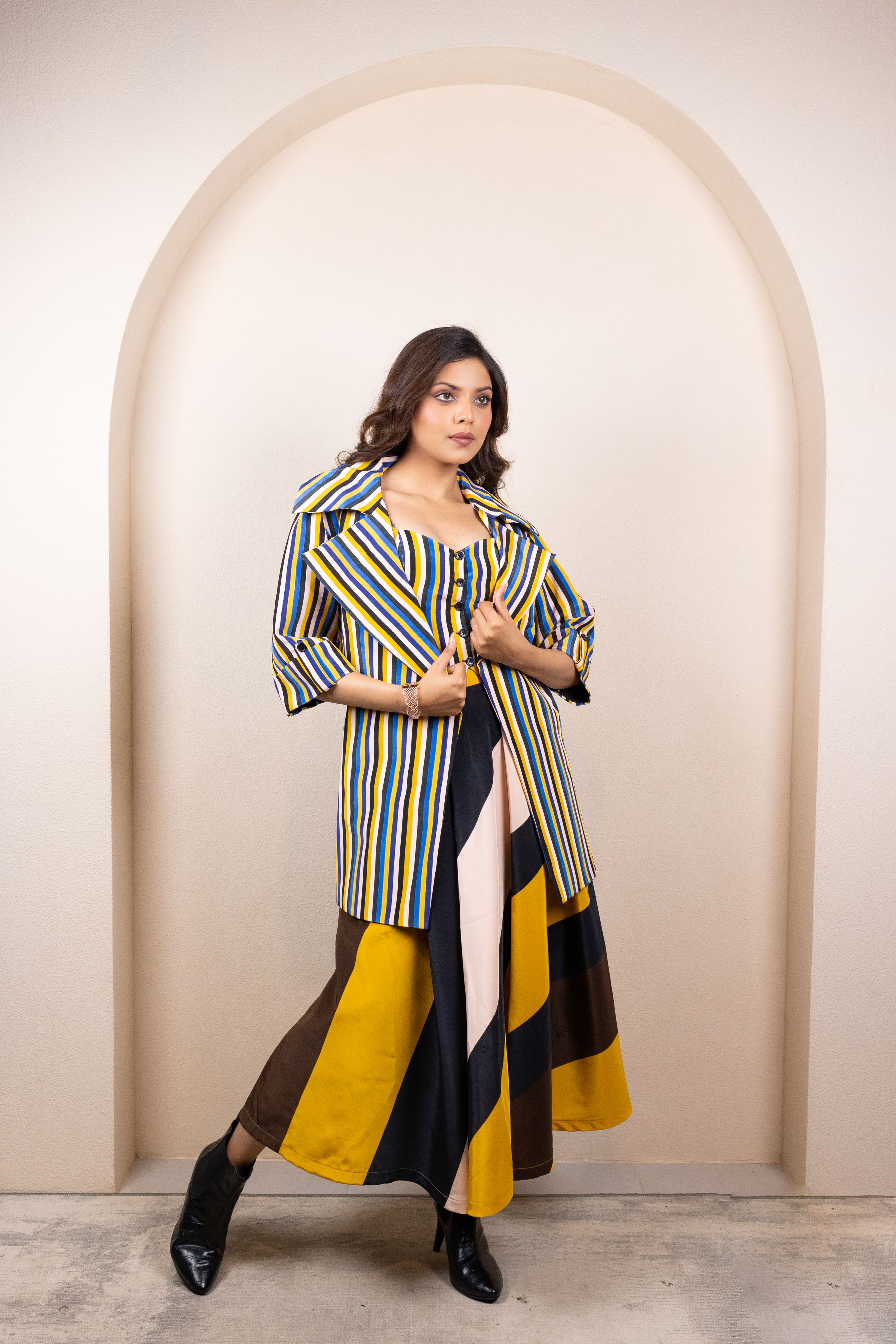 Striped Co-ord with Jacket