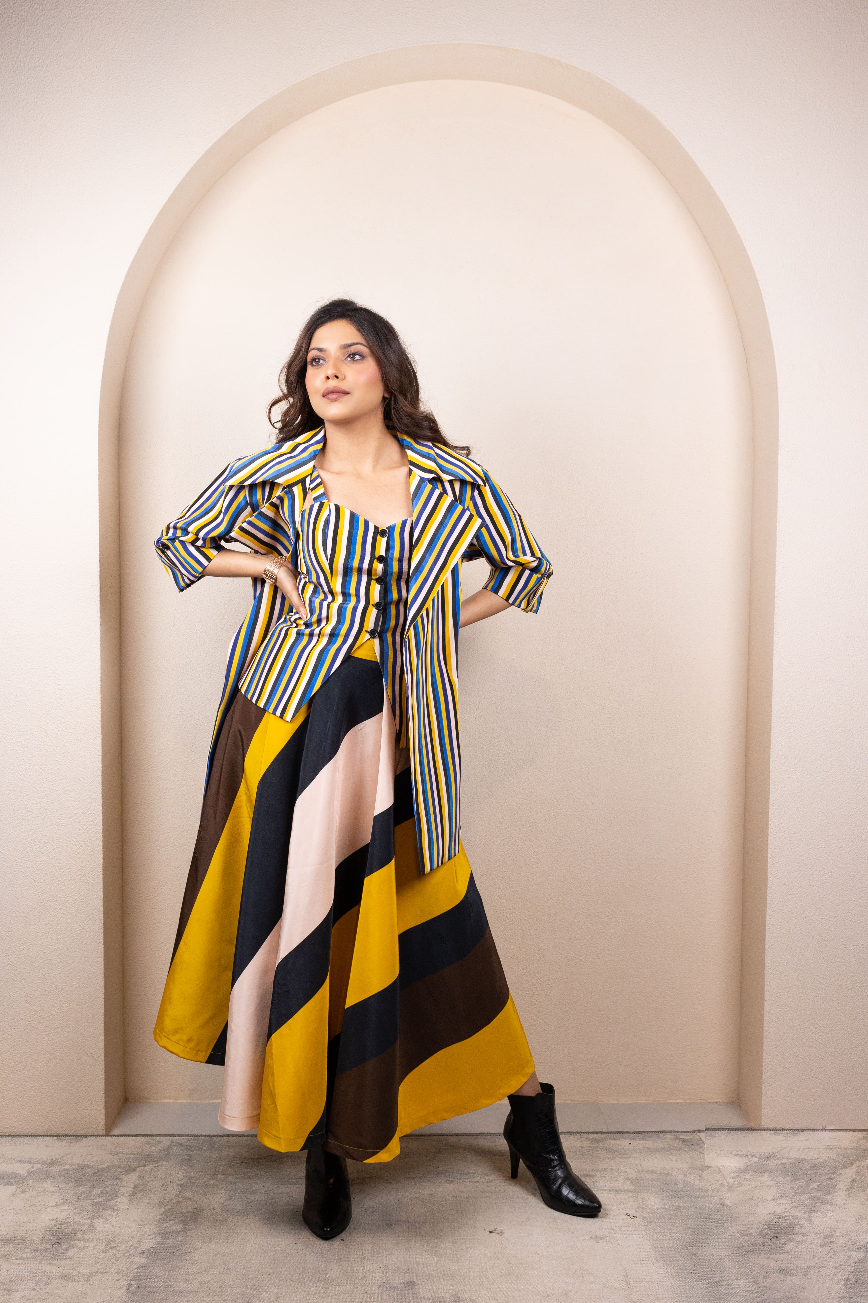 Striped Co-ord with Jacket