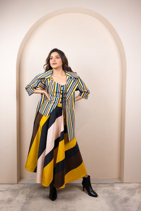 Striped Co-ord with Jacket