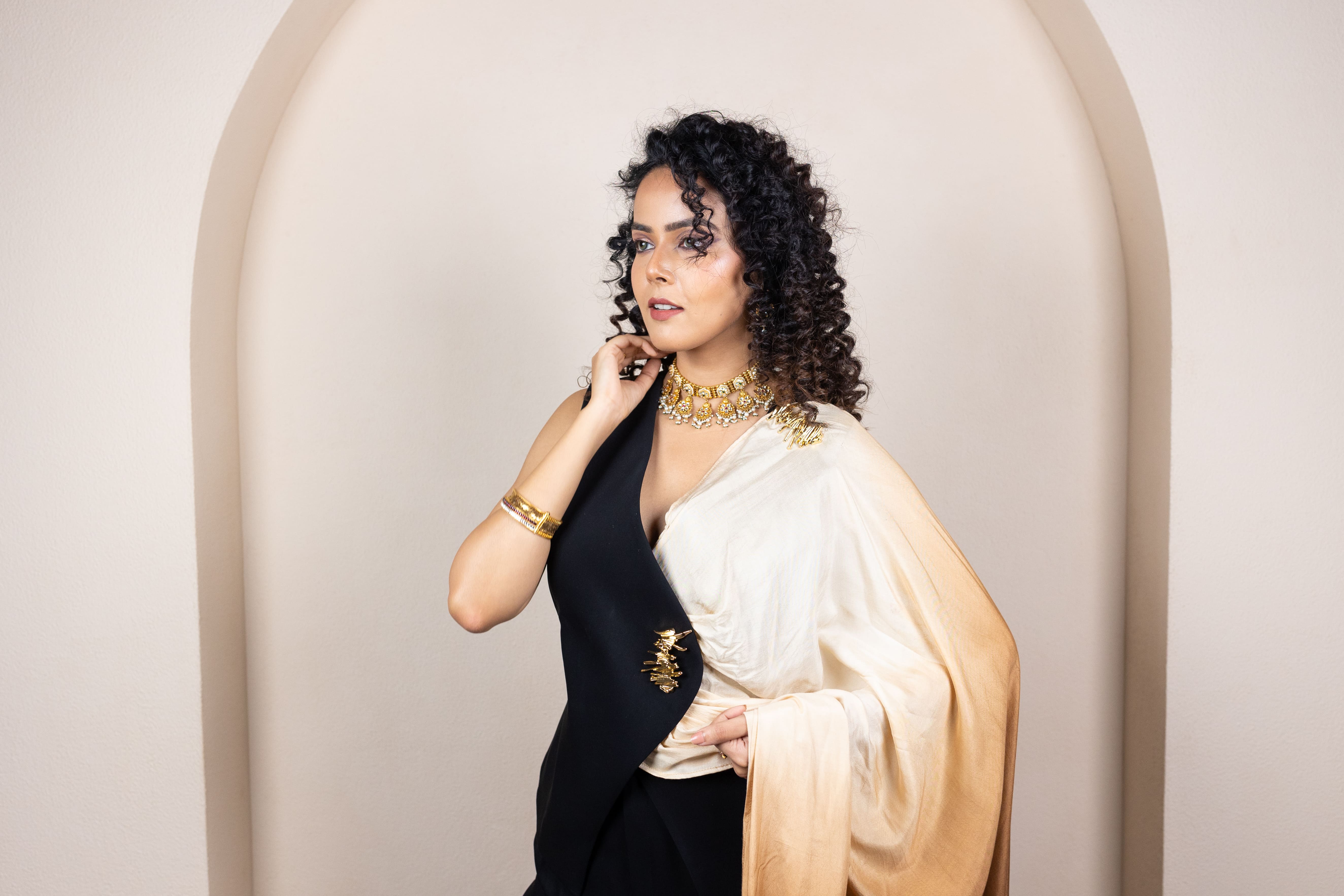 Draped Saree-Inspired Ensemble