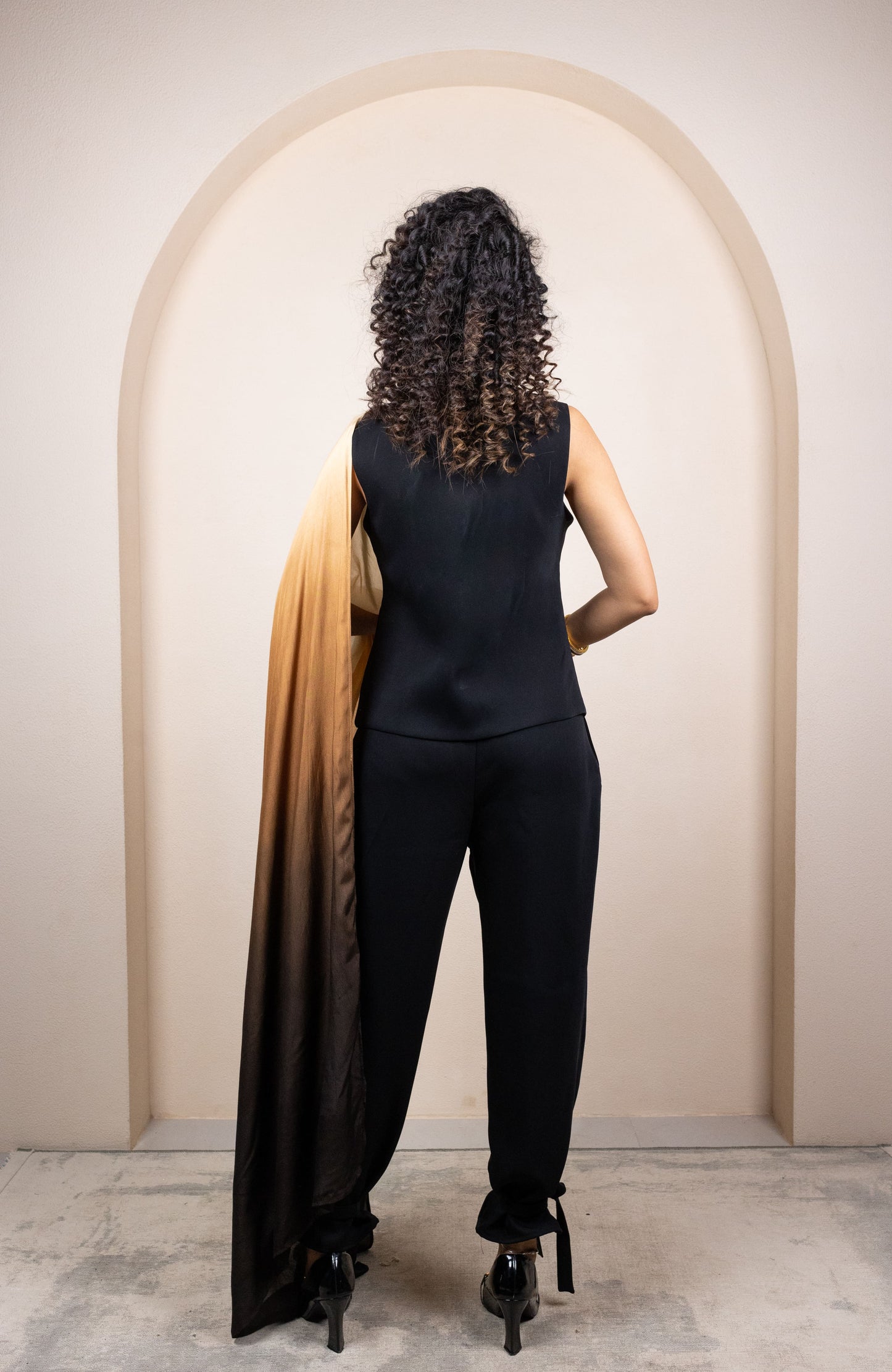 Colorblock Draped Ensemble