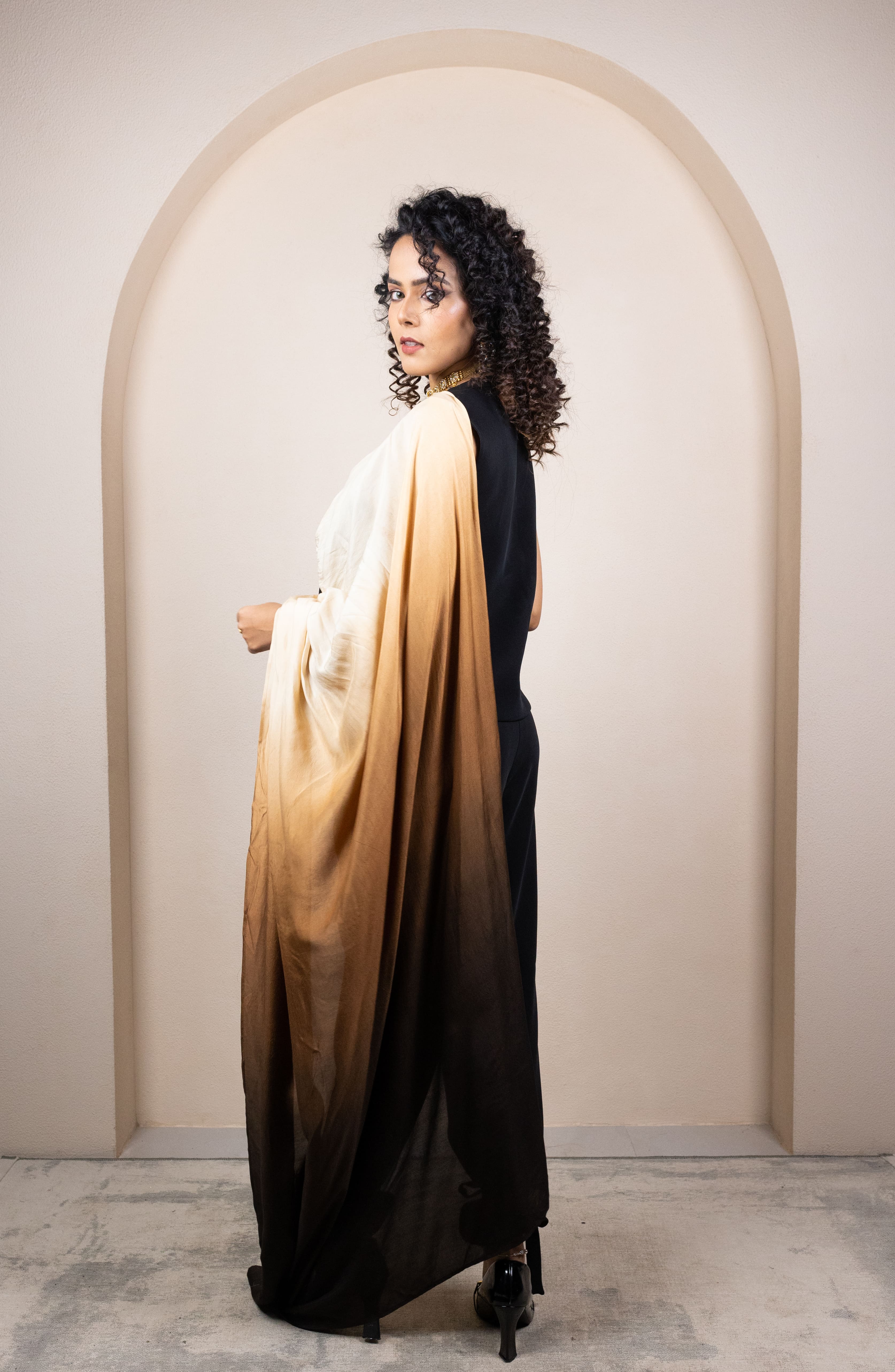 Colorblock Draped Ensemble