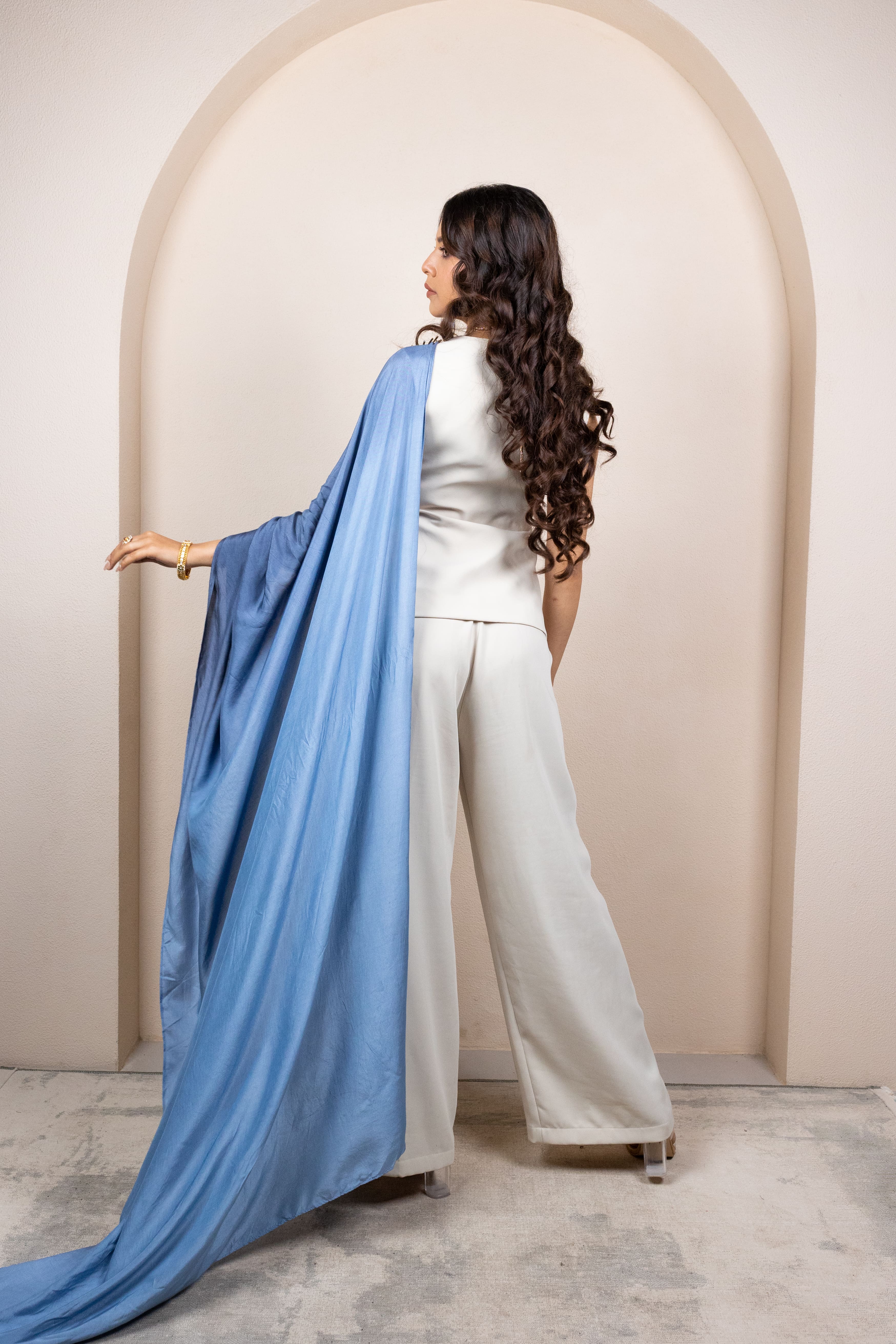 Colorblock Draped Ensemble