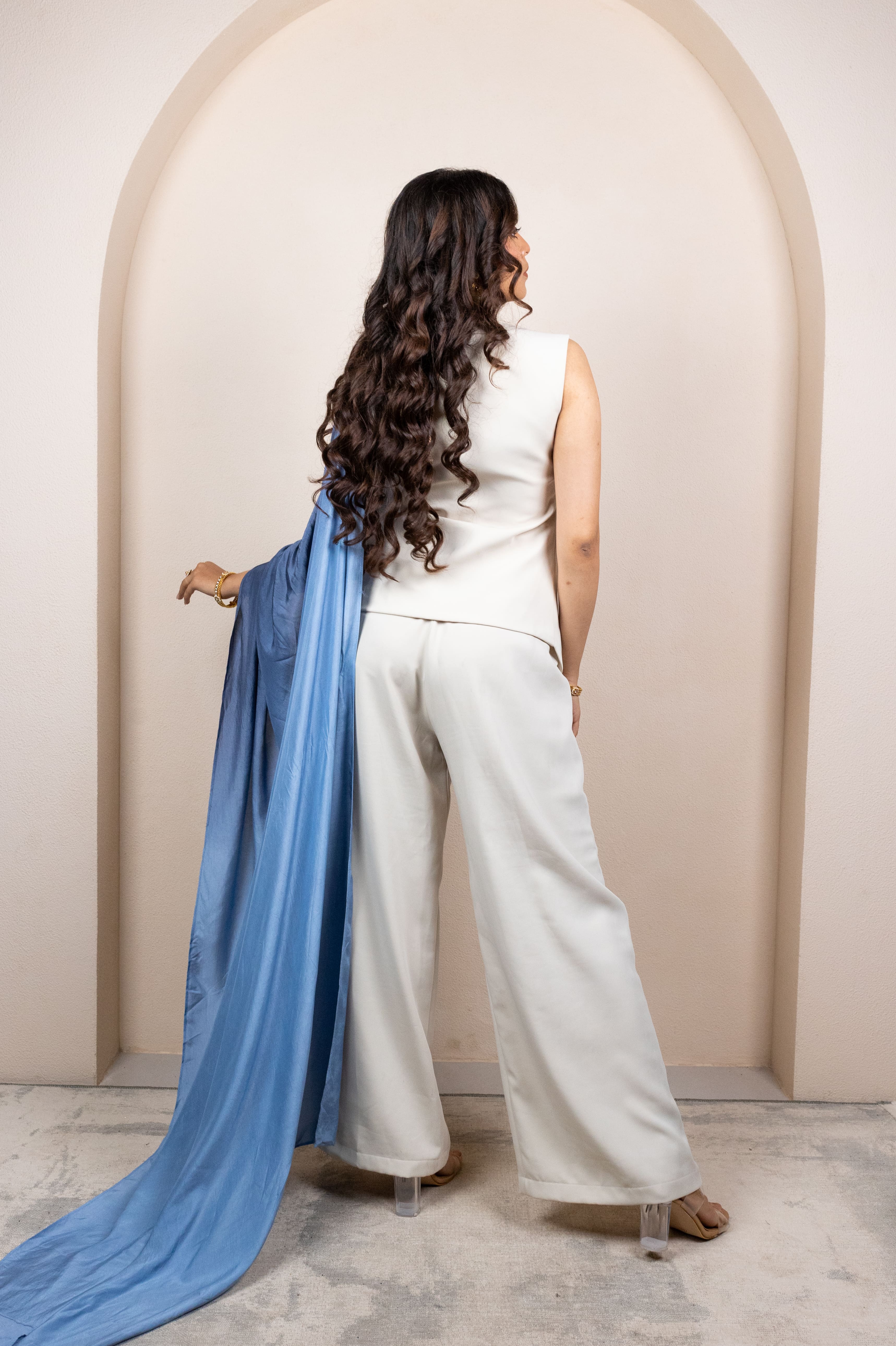 Colorblock Draped Ensemble