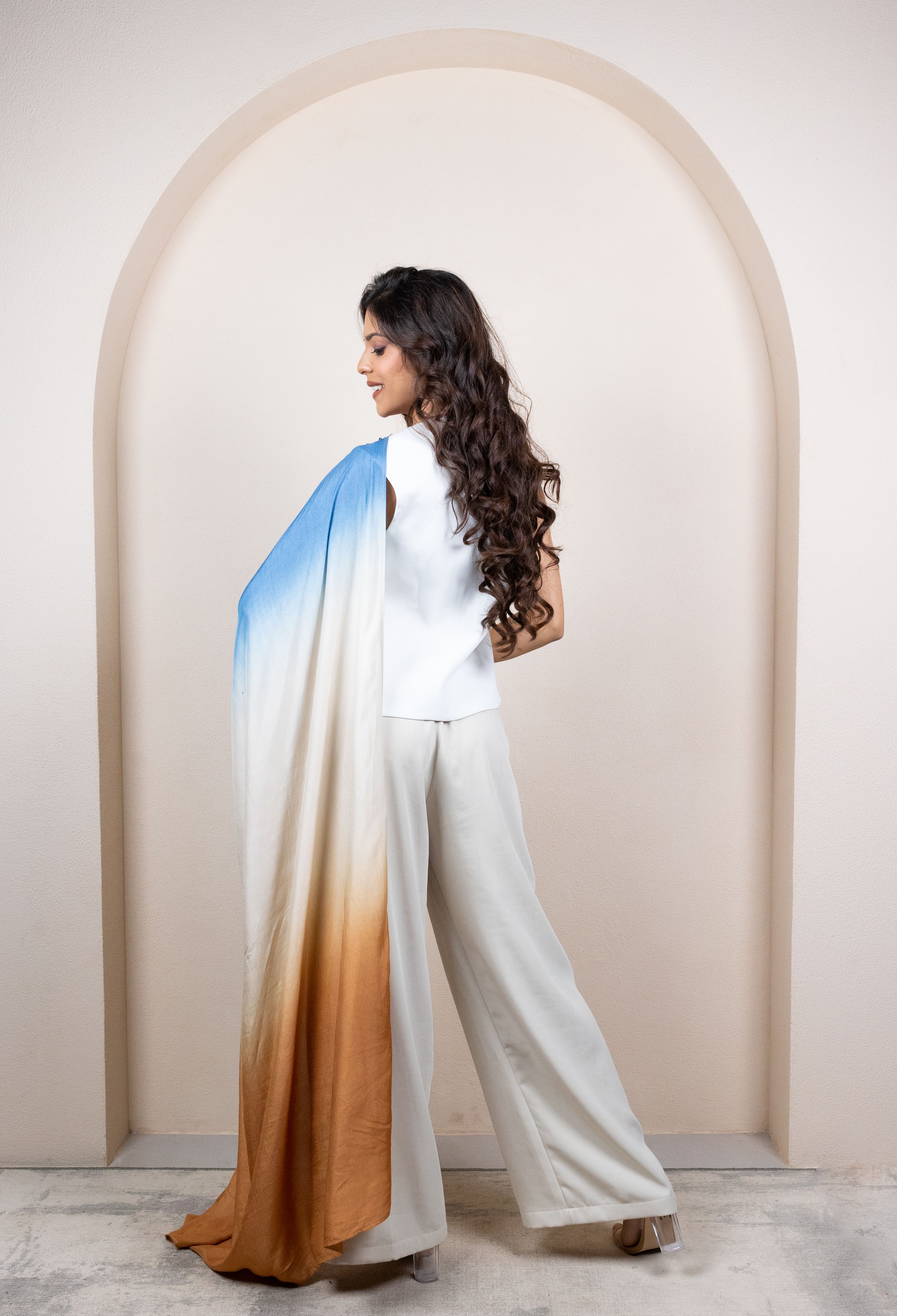 Colorblock Draped Ensemble
