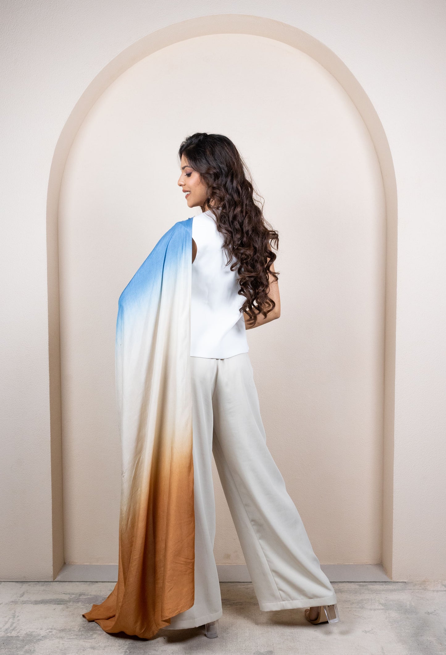 Colorblock Draped Ensemble