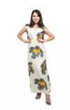Long High Slit Dress with Work