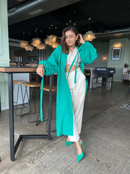Handloom Baloon Sleeve Jacket