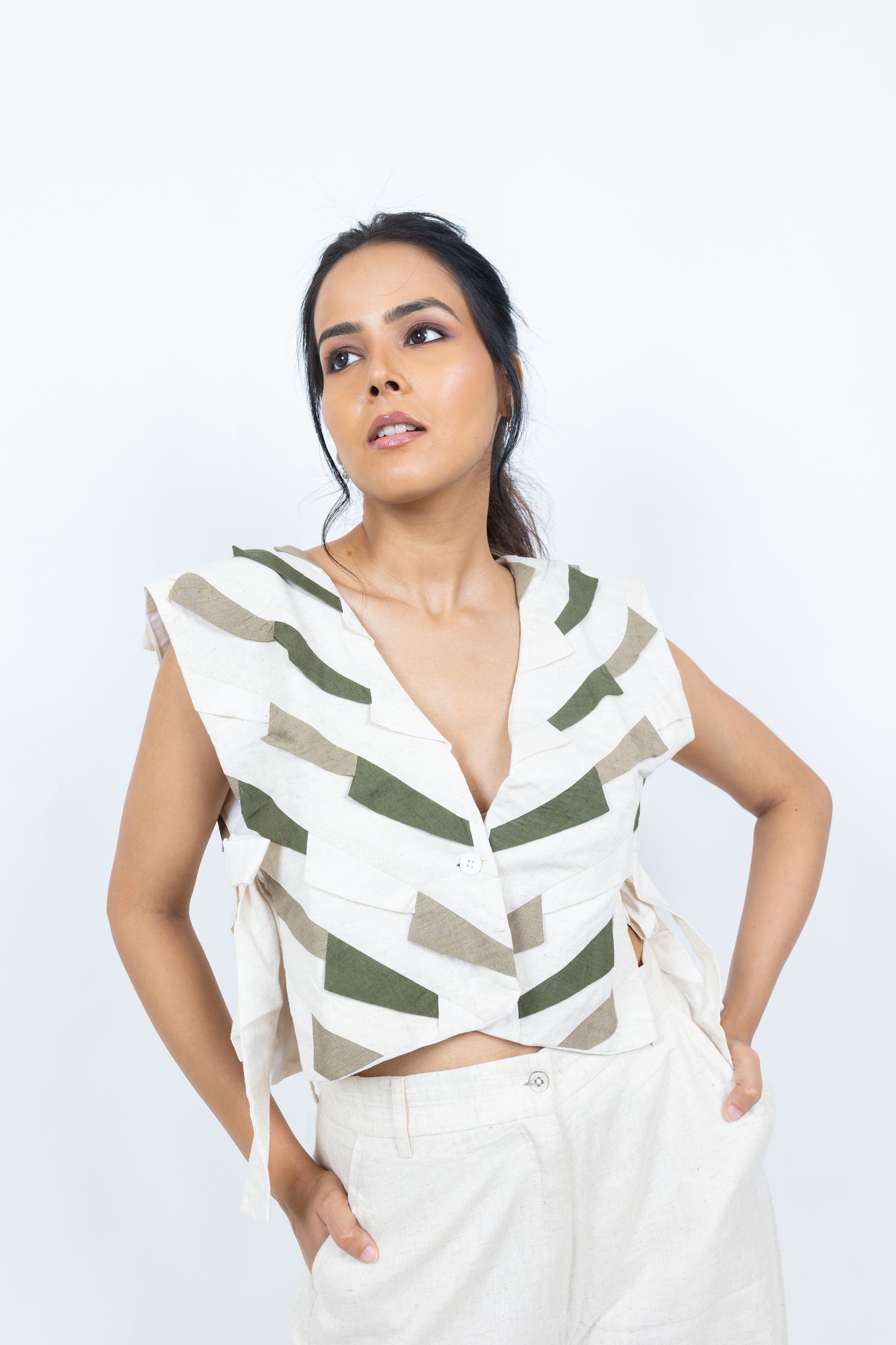 Patchwork Jacket Set
