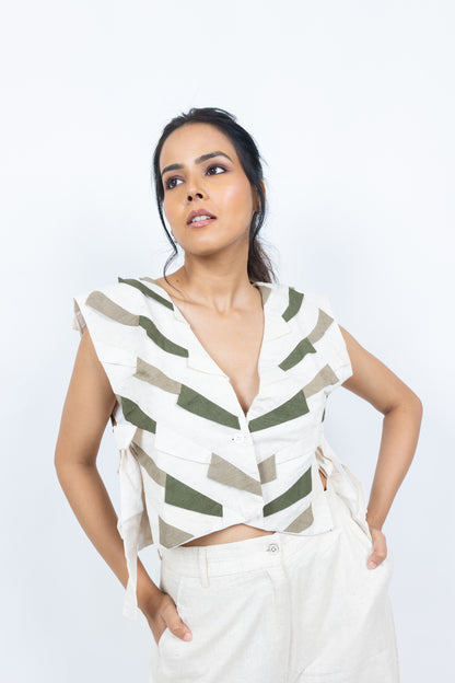 Patchwork Jacket Set