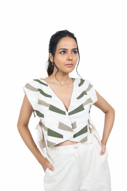 Patchwork Jacket Set