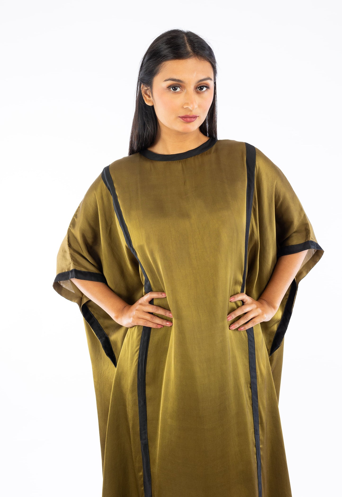 Green Colorblock Kaftan
