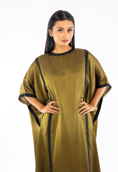 Green Colorblock Kaftan