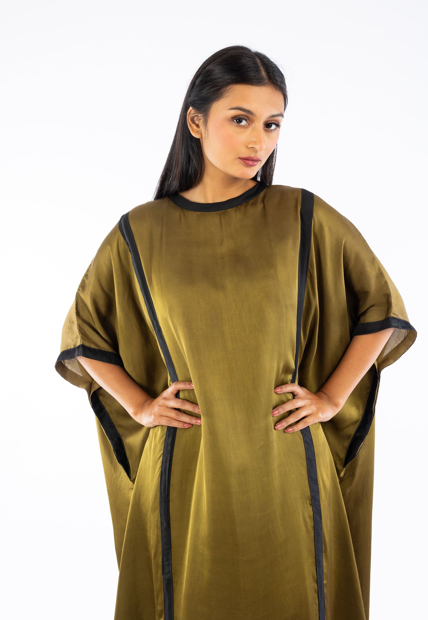Green Colorblock Kaftan