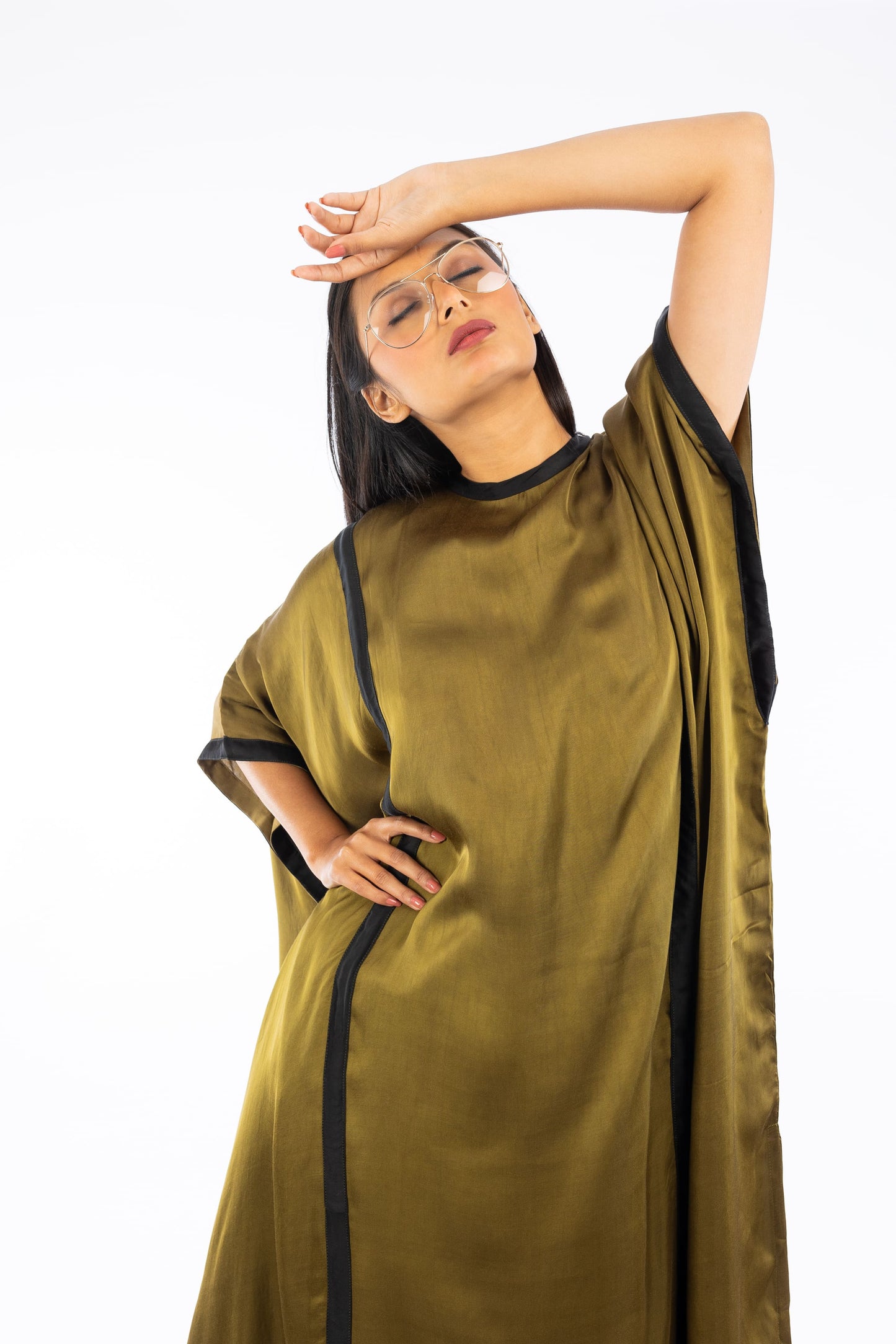 Green Colorblock Kaftan