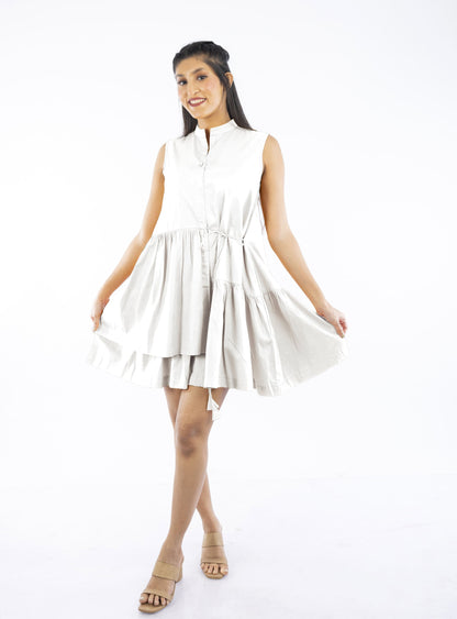 Sleeveless Layer Gathered Dress