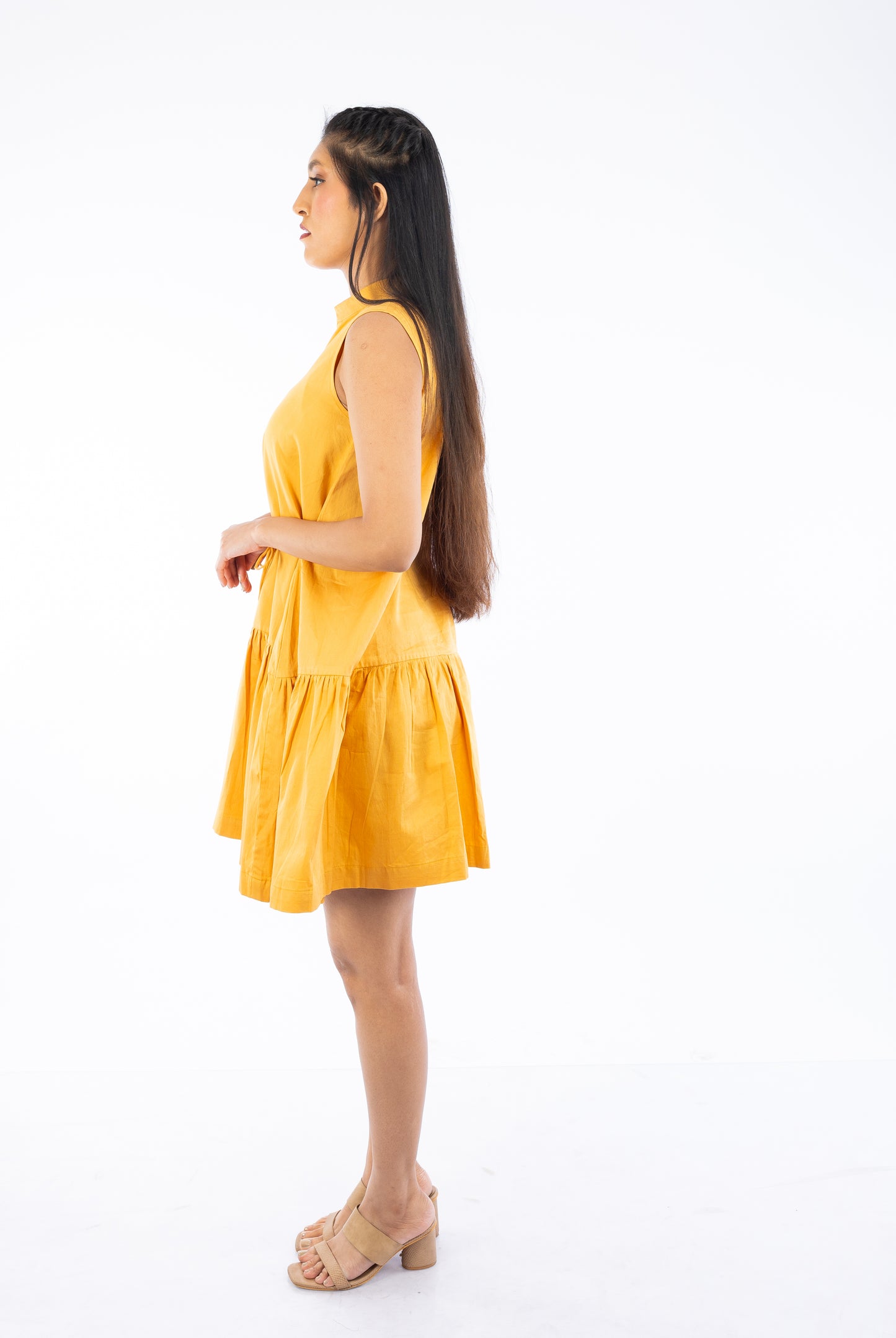 Sleeveless Layer Gathered Dress