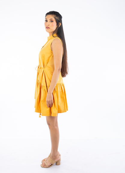 Sleeveless Layer Gathered Dress