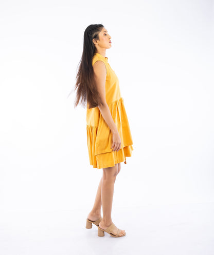 Sleeveless Layer Gathered Dress