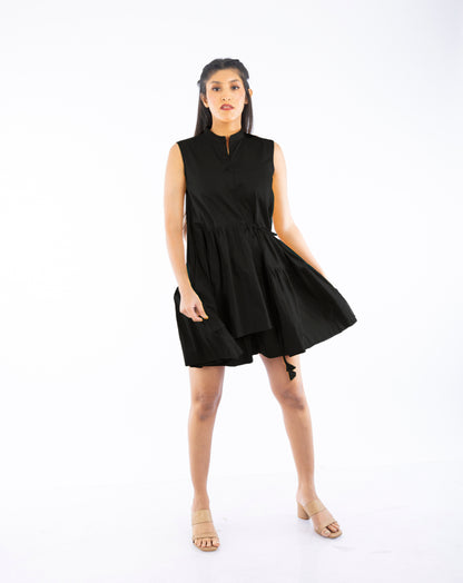 Sleeveless Layer Gathered Dress