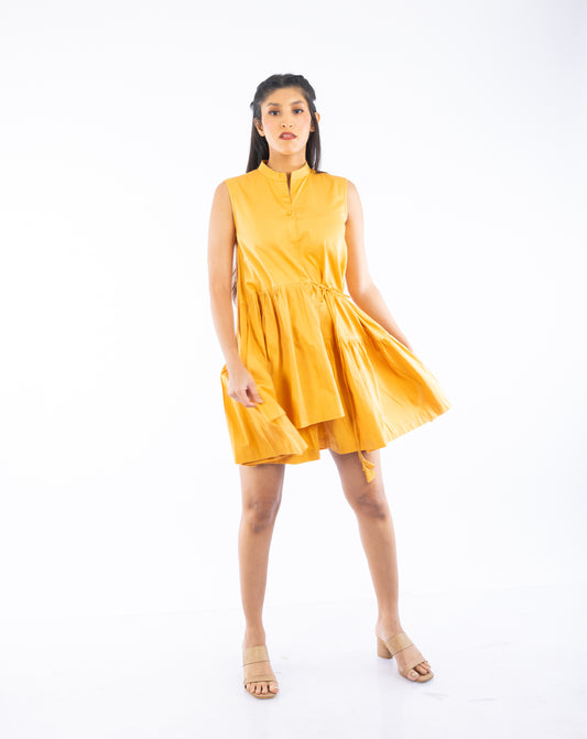 Sleeveless Layer Gathered Dress