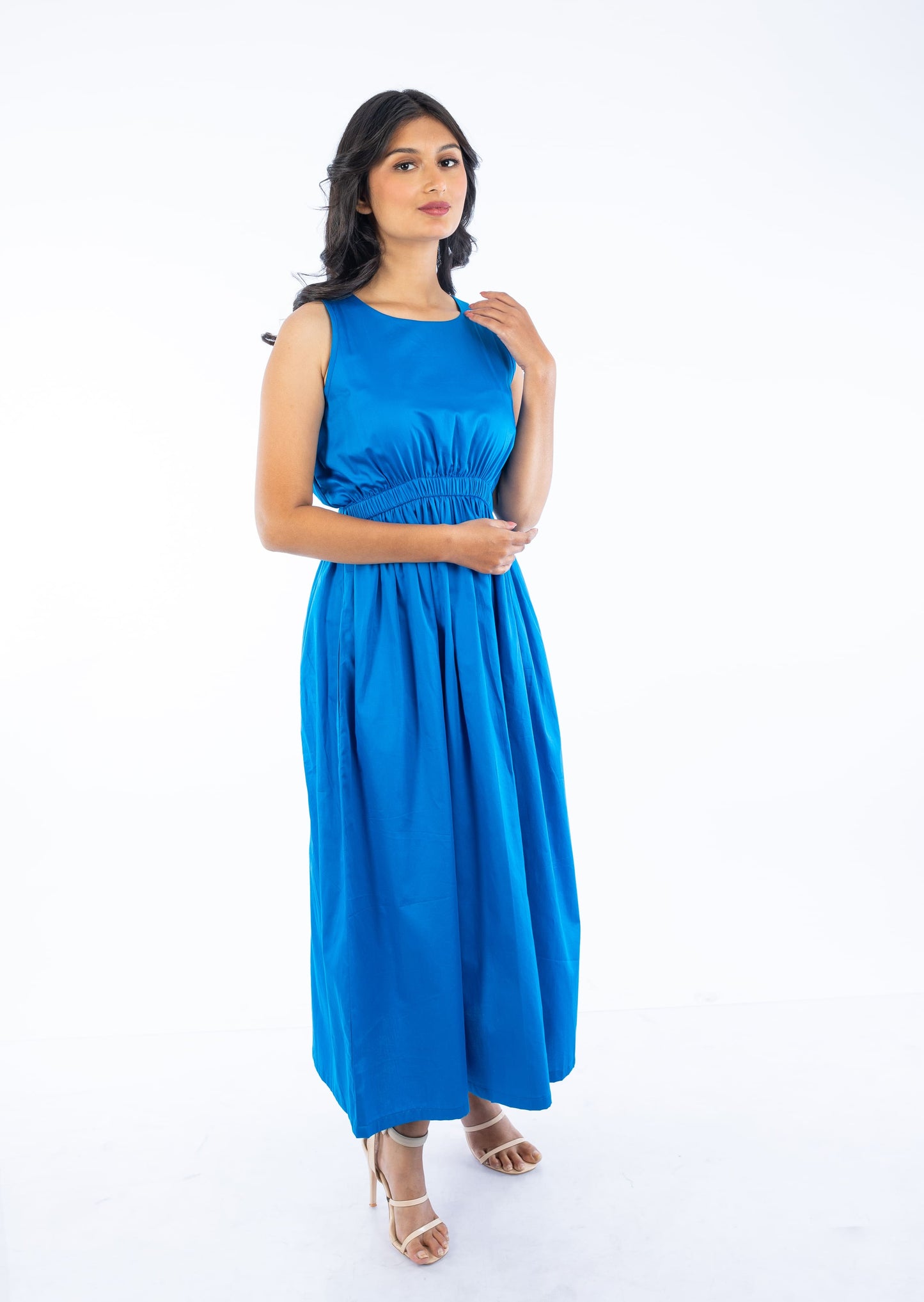 Sleeveless Gathered Dress