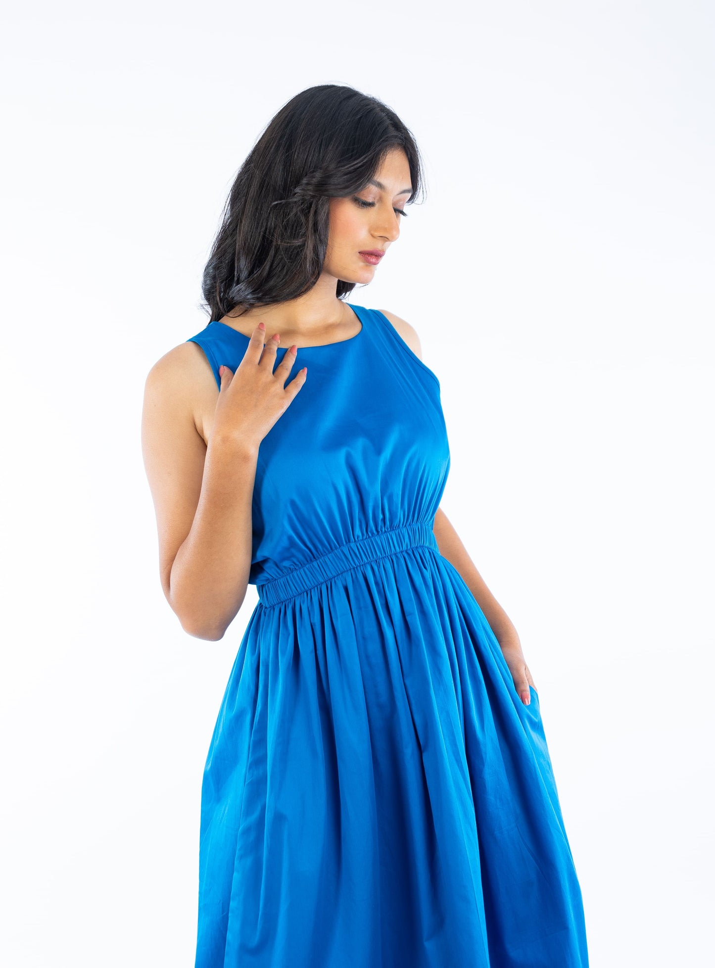 Sleeveless Gathered Dress