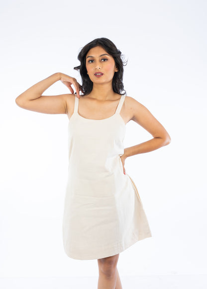 Beige Spaghetti Dress
