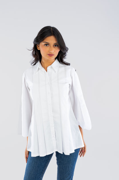 Cotton Pleated Shirt