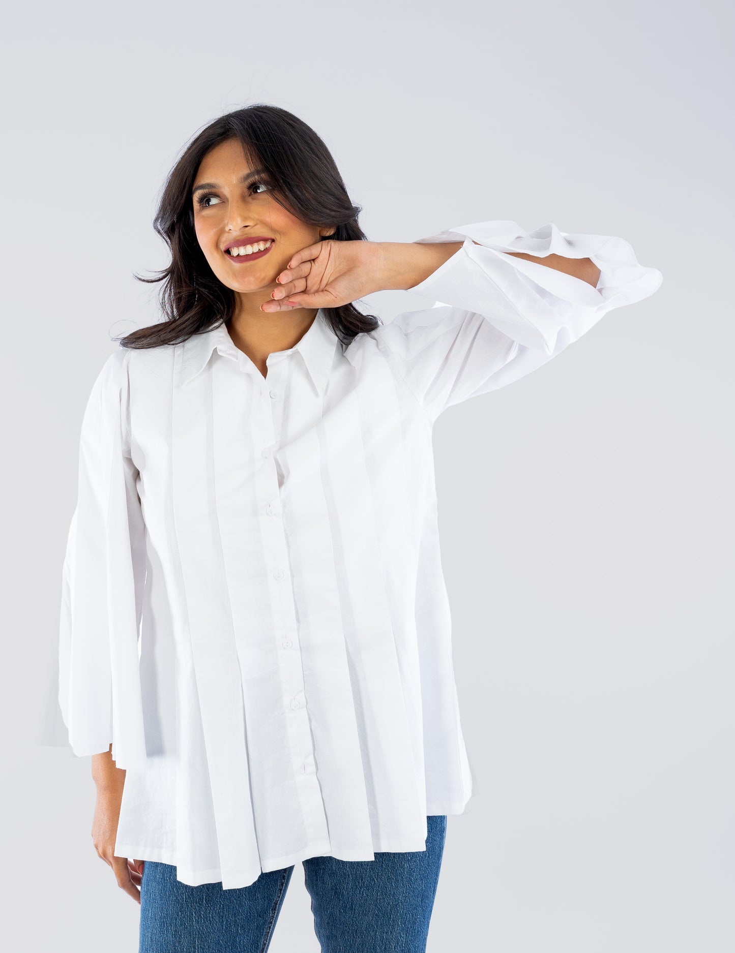 Cotton Pleated Shirt