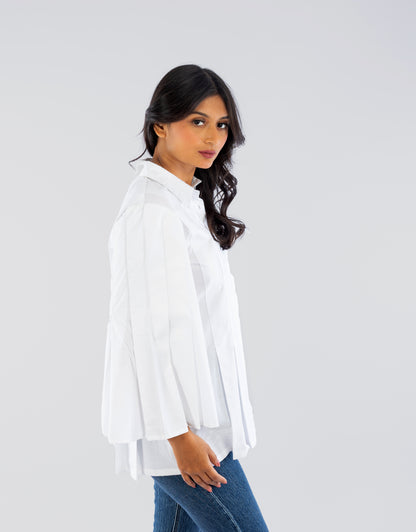 Cotton Pleated Shirt