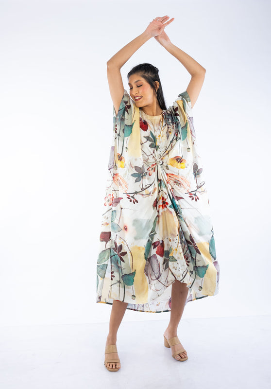 Muslin Printed Knot Kaftan
