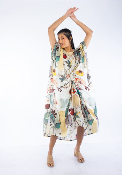 Muslin Printed Knot Kaftan