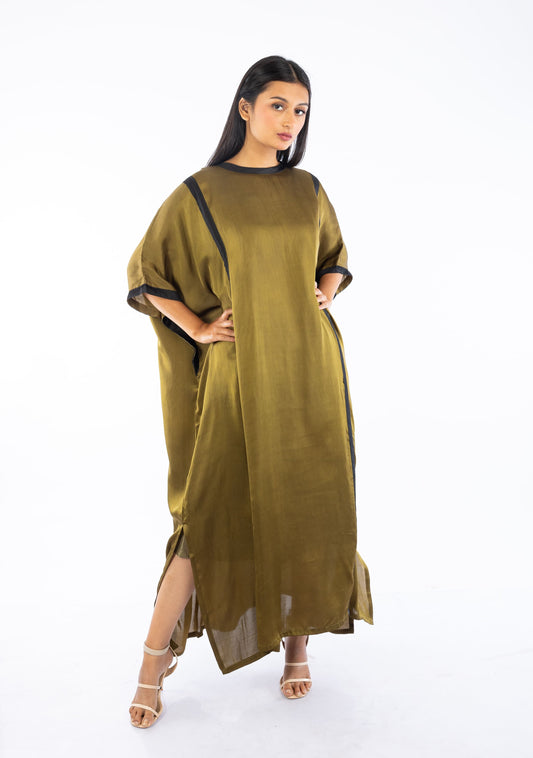 Green Colorblock Kaftan
